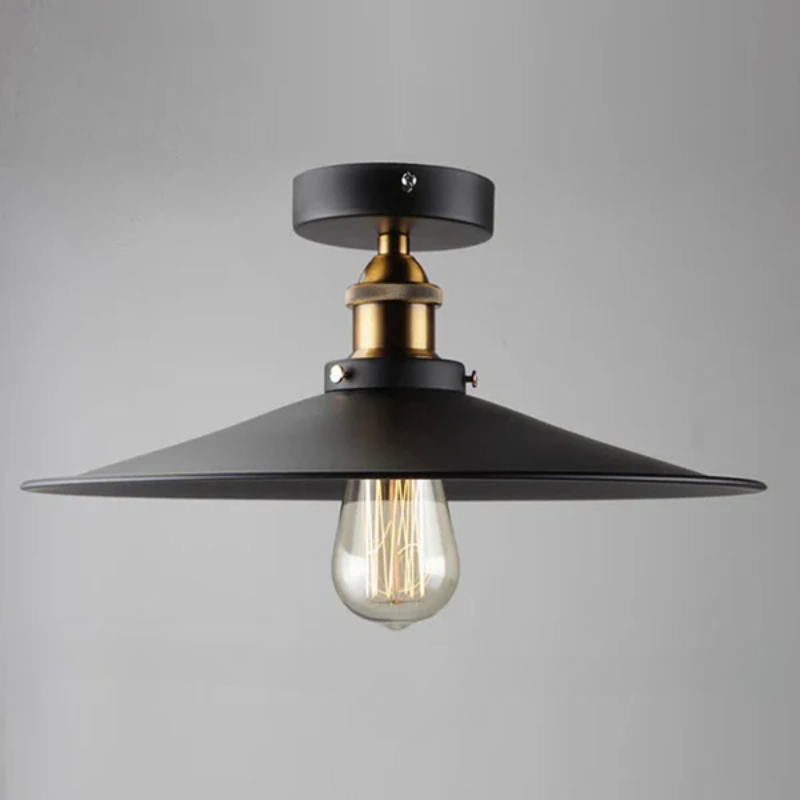 Vintage ceiling lamp in industrial design, retro ceiling light with Edison bulb, LED compatible