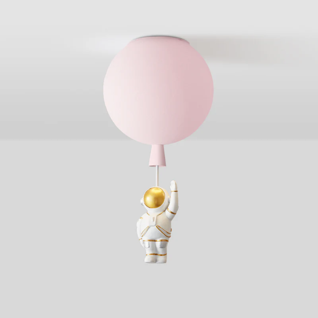 Trendy Moon/Astronaut Kids Room LED Ceiling Lamp - CosmoGlow