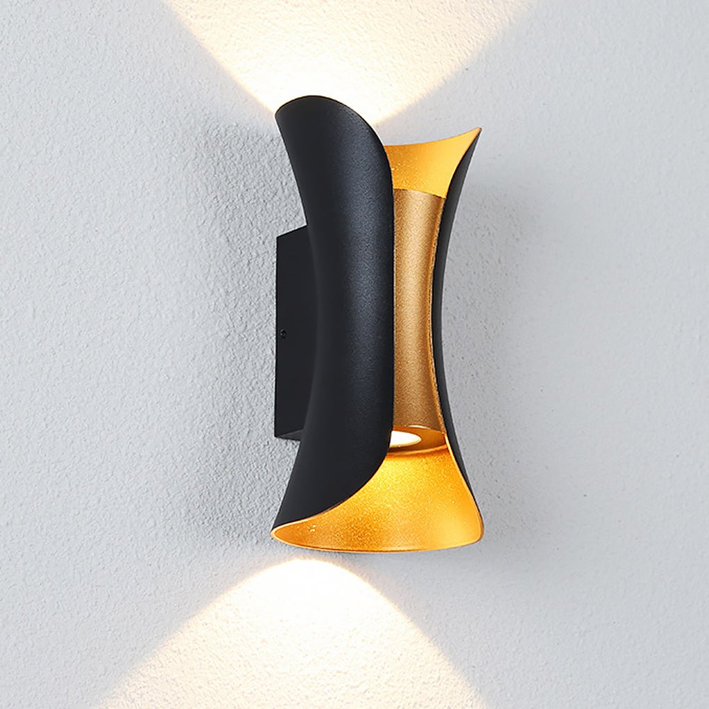 Elegant waterproof LED lamps with curved shape for the garden