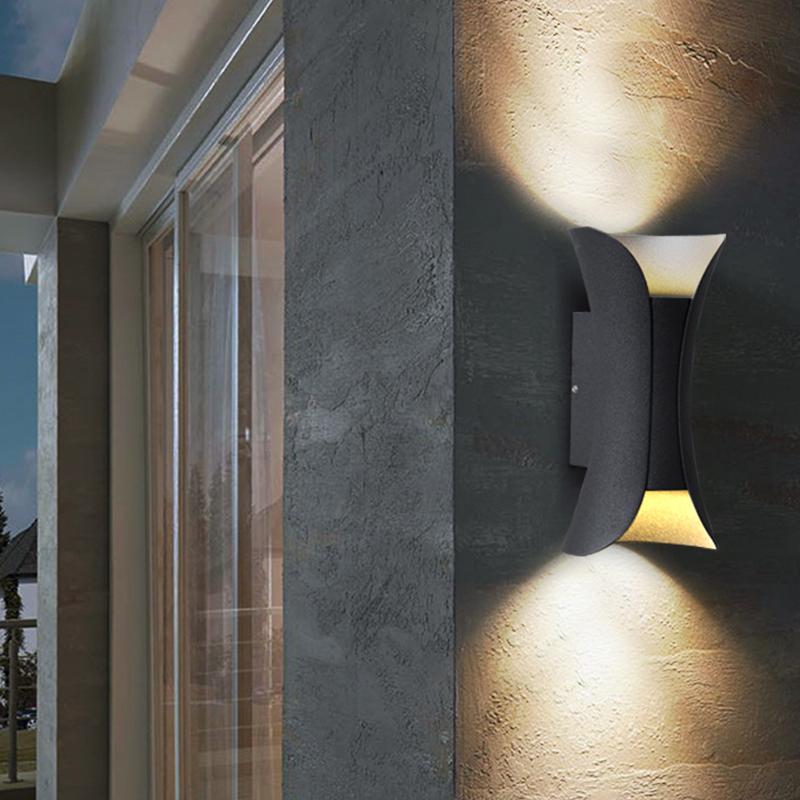 Elegant waterproof LED lamps with curved shape for the garden