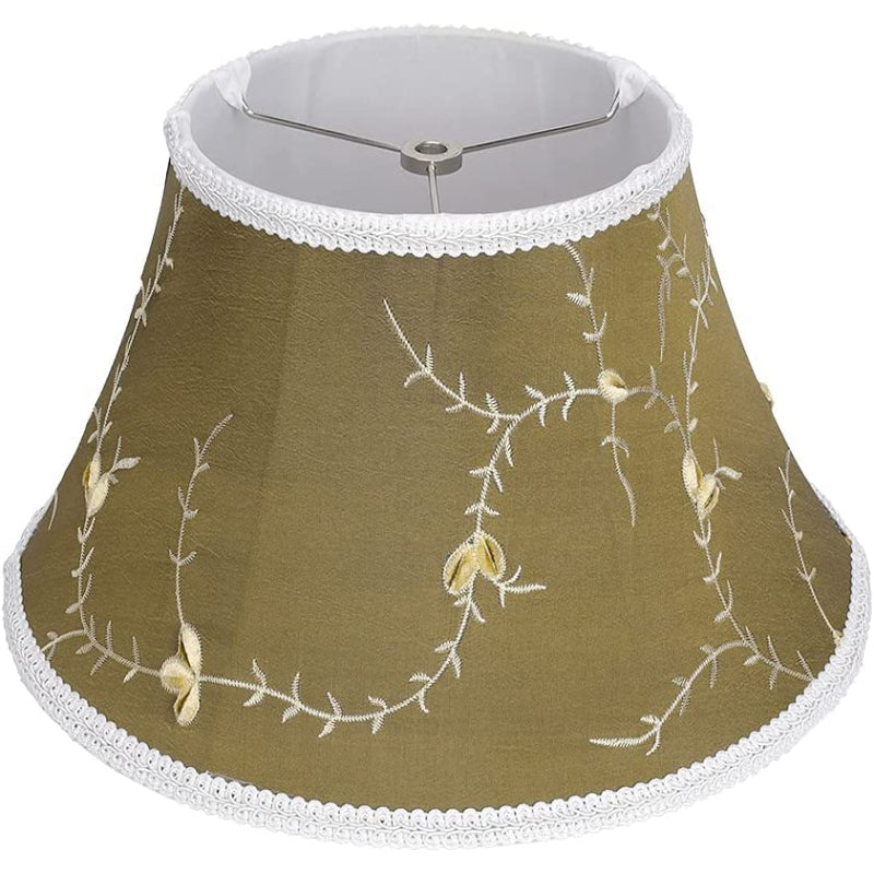 Medium lampshade, fabric lampshade for table lamp and floor lamp, 7x13x7.8 inches, naturally ventilated linen, handmade, spider (white)