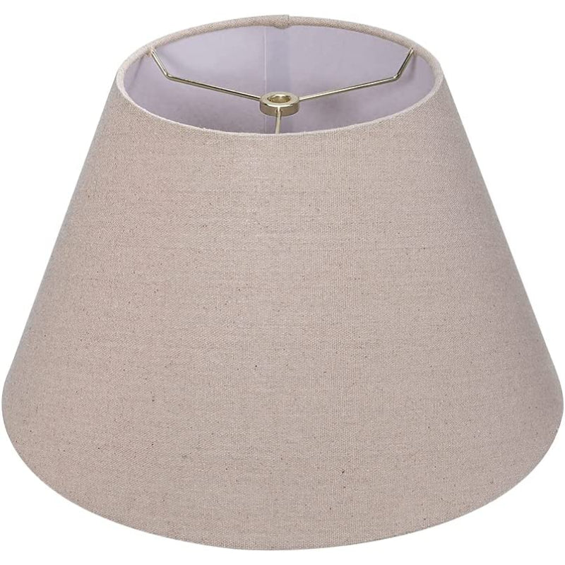 Medium lampshade, fabric lampshade for table lamp and floor lamp, 7x13x7.8 inches, naturally ventilated linen, handmade, spider (white)