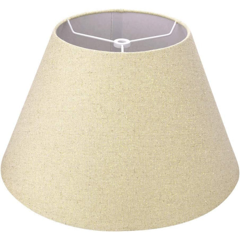 Medium lampshade, fabric lampshade for table lamp and floor lamp, 7x13x7.8 inches, naturally ventilated linen, handmade, spider (white)
