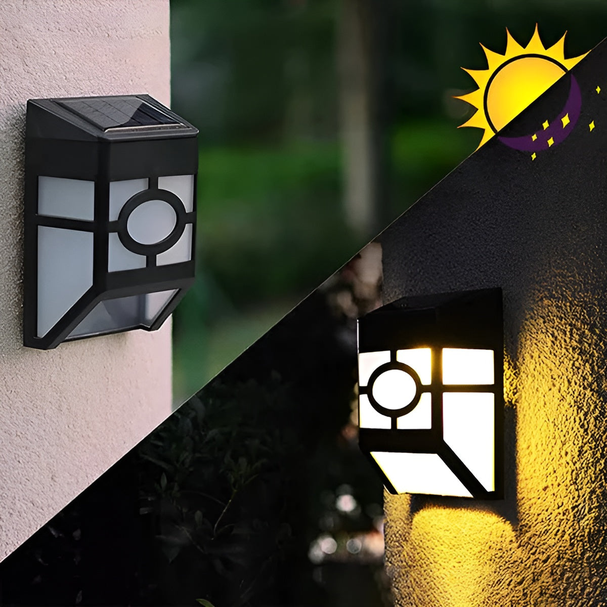 Solar LED Wall Light – Energy Saving and Weatherproof | 2-Pack for Outdoor Use