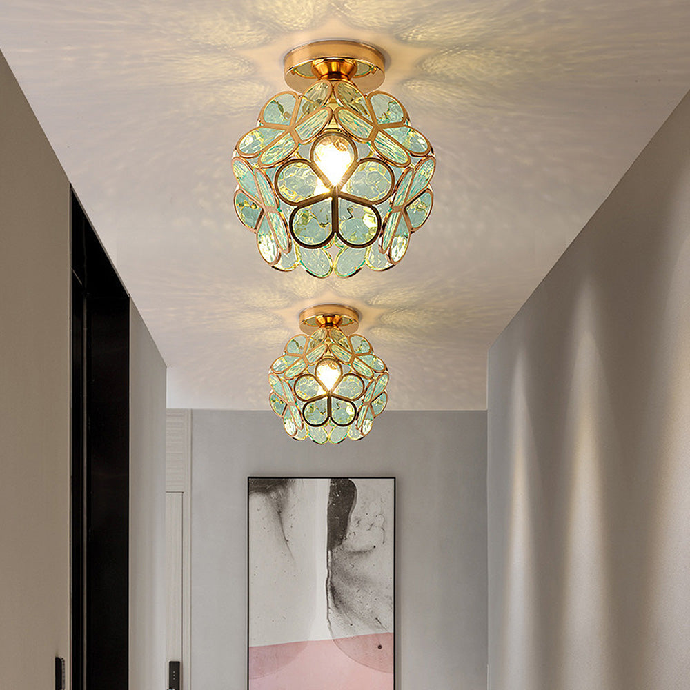 Glass Flower Ceiling Lamp - FloraGlow