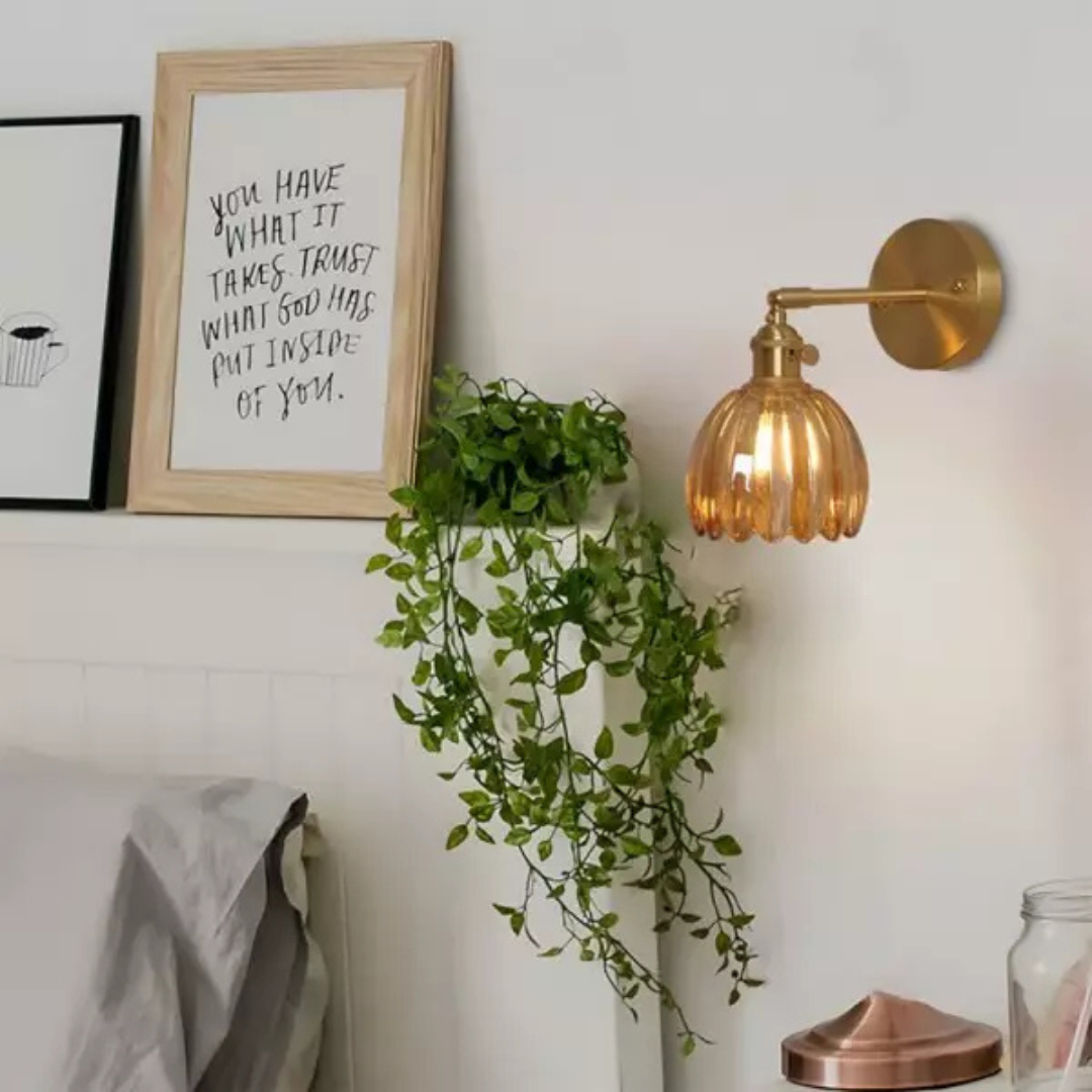 Vintage Glass Wall Lamps Flower Design