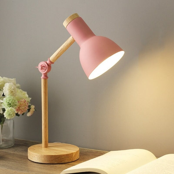 Nordic LED desk lamp made of wood