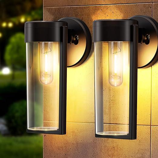 Solar Wall Lights Solar-Powered Deck Lights, Automatic On/Off Waterproof Solar Outdoor Lights Wall-Mounted Solar Decorative Lights for Wall Fence Patio Post Garden Veranda