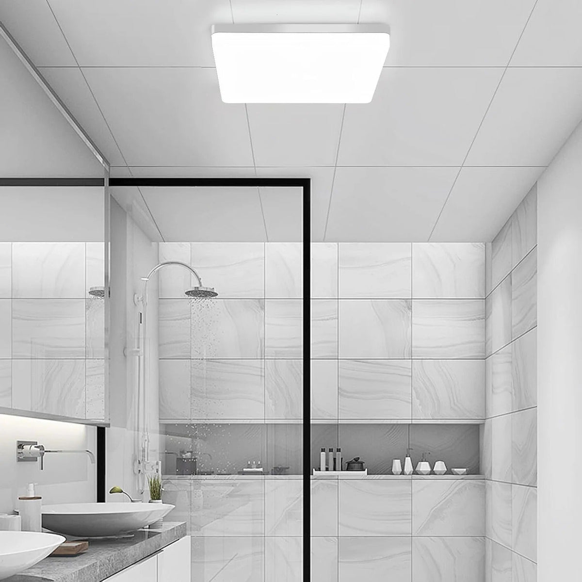 Square LED ceiling light – Even, Pleasant Light | SuitaMadigase for Living Room & Bathroom