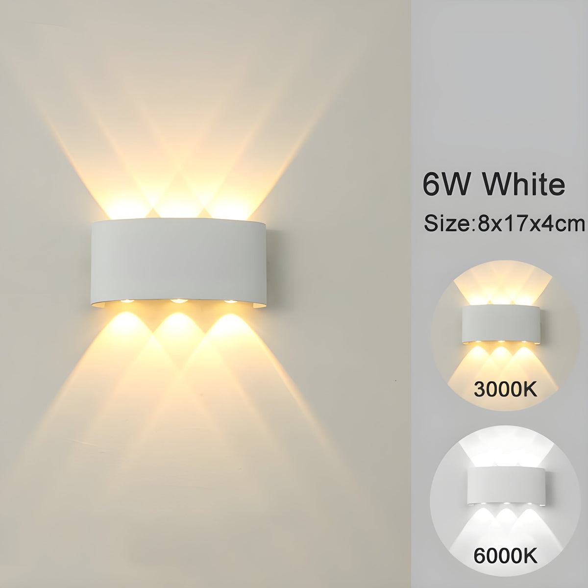 LED wall-mounted lights for indoor and outdoor use
