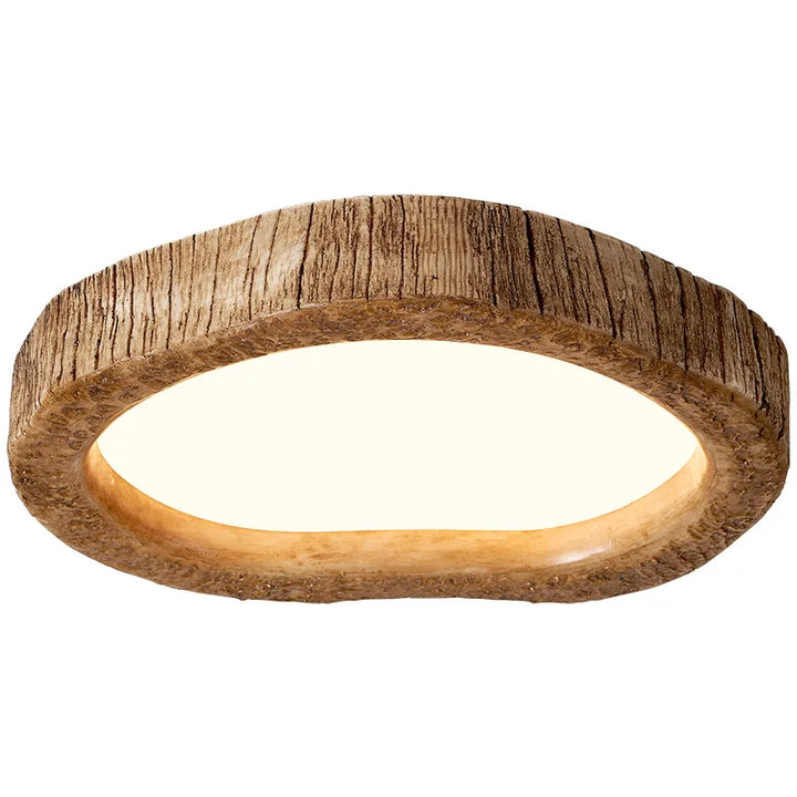 Rustic LED ceiling light with wood effect - Auralog