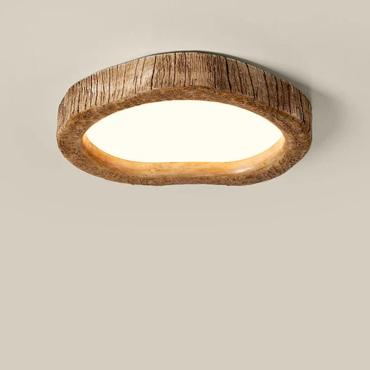 Rustic LED ceiling light with wood effect - Auralog