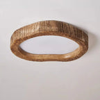 Rustic LED ceiling light with wood effect - Auralog