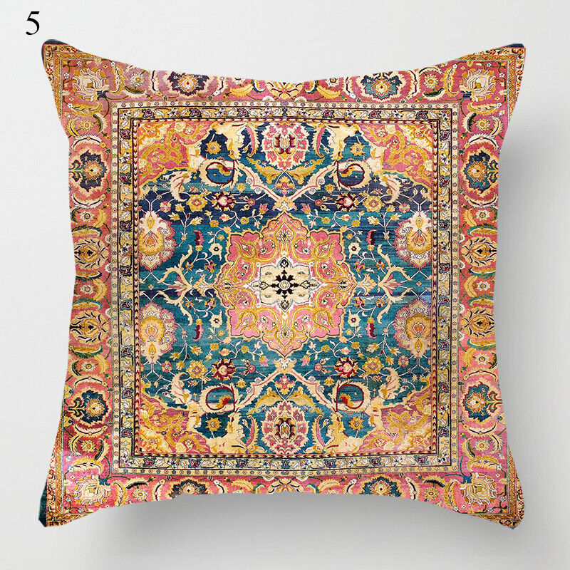 Ethnic Boho Mandala Print Linen Throw Pillow Case Sofa Cushion Cover Home Decor# Madigas