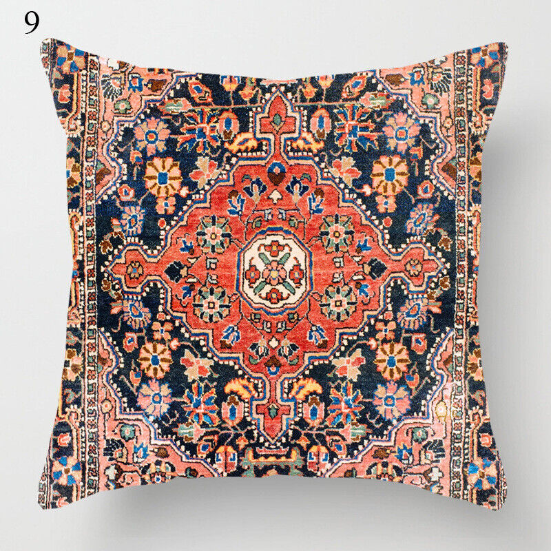 Ethnic Boho Mandala Print Linen Throw Pillow Case Sofa Cushion Cover Home Decor# Madigas