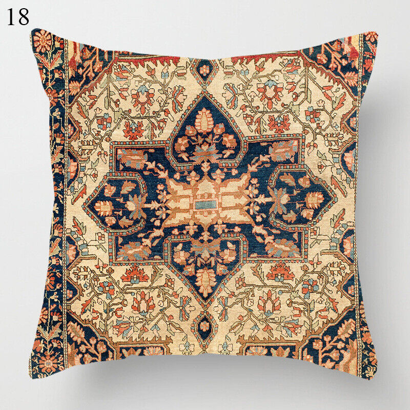 Ethnic Boho Mandala Print Linen Throw Pillow Case Sofa Cushion Cover Home Decor# Madigas