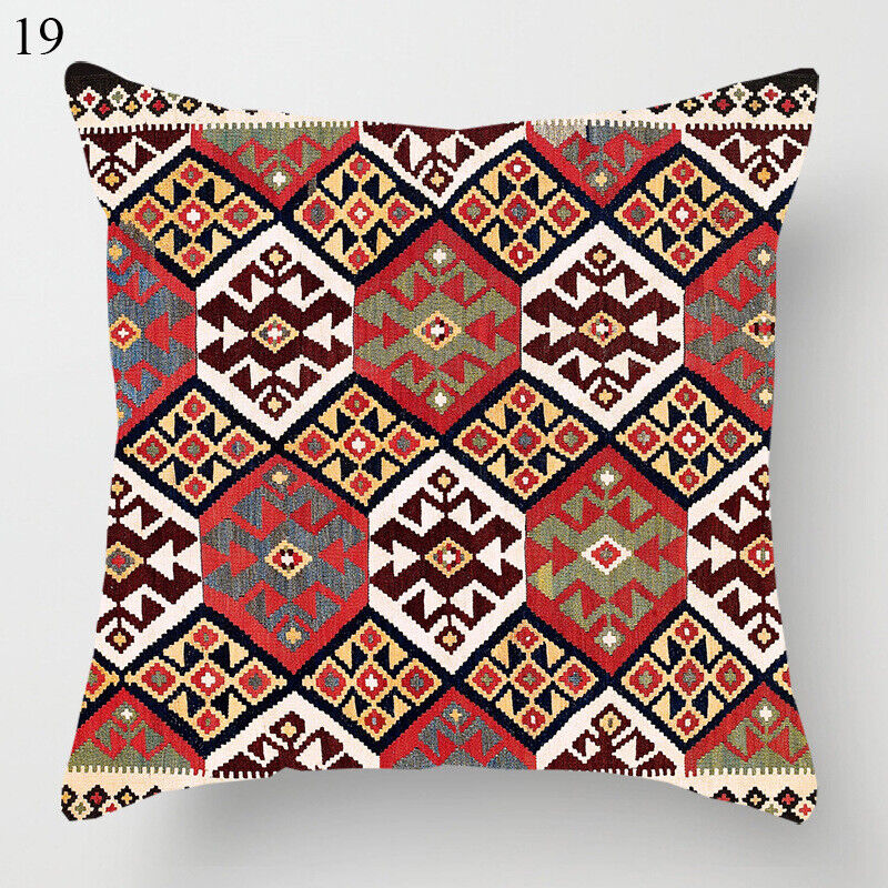 Ethnic Boho Mandala Print Linen Throw Pillow Case Sofa Cushion Cover Home Decor# Madigas