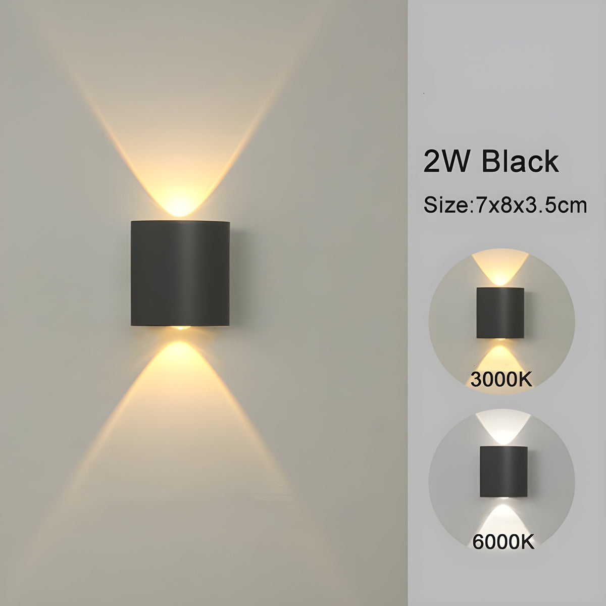 LED wall-mounted lights for indoor and outdoor use