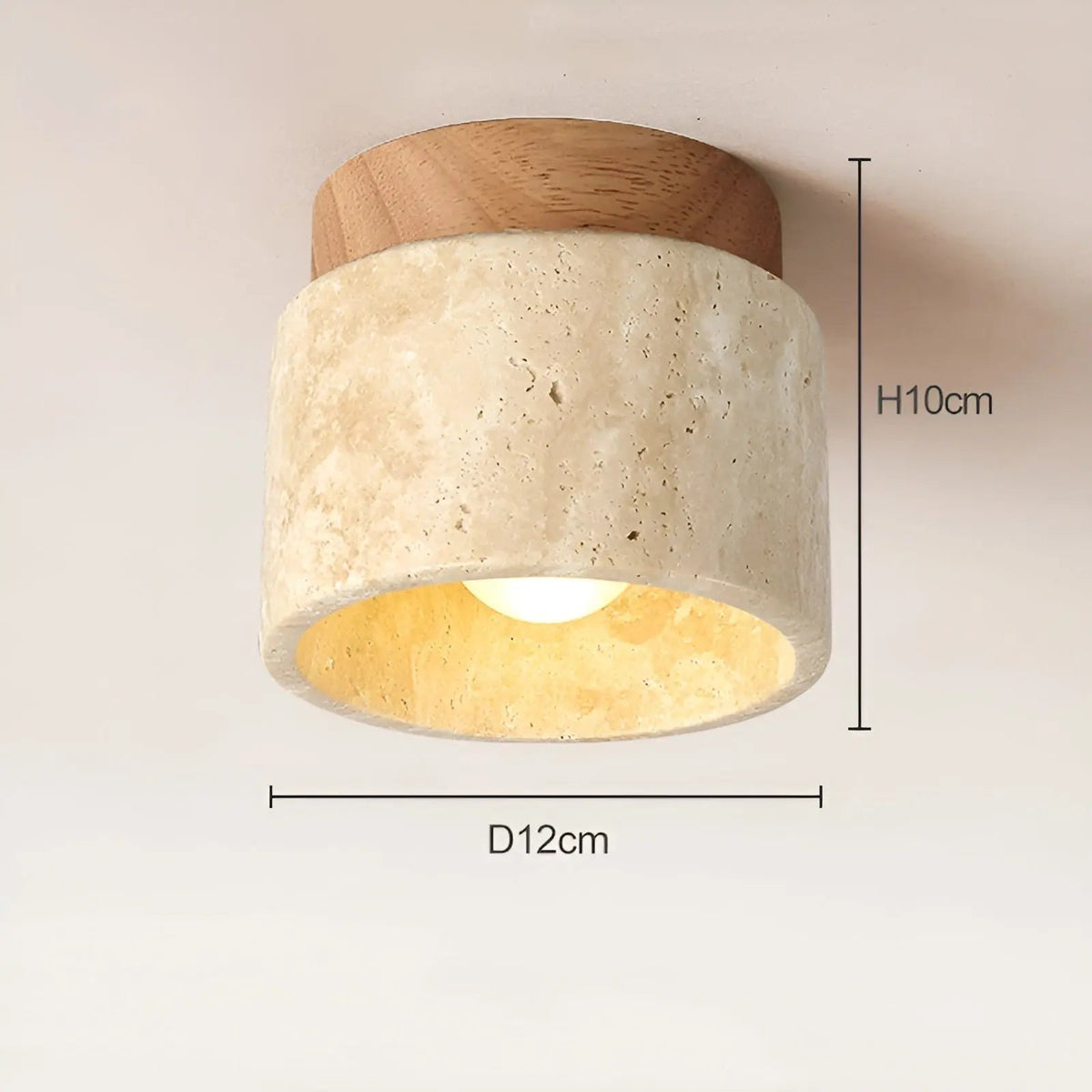 TravaGlow Rustic Travertine Ceiling Light